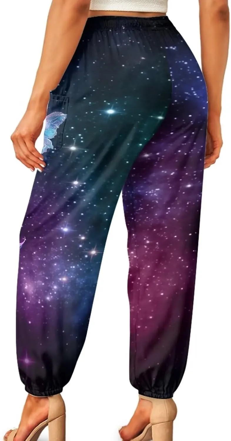 AFPANQZ Woman Bohemian Pants for Summer Gym Yoga Sport Plus Size Workout Sweatpant with Pocket S-4XL