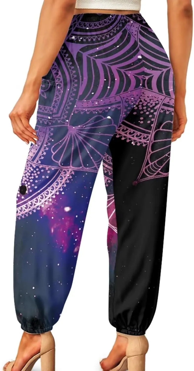 AFPANQZ Woman Bohemian Pants for Summer Gym Yoga Sport Plus Size Workout Sweatpant with Pocket S-4XL