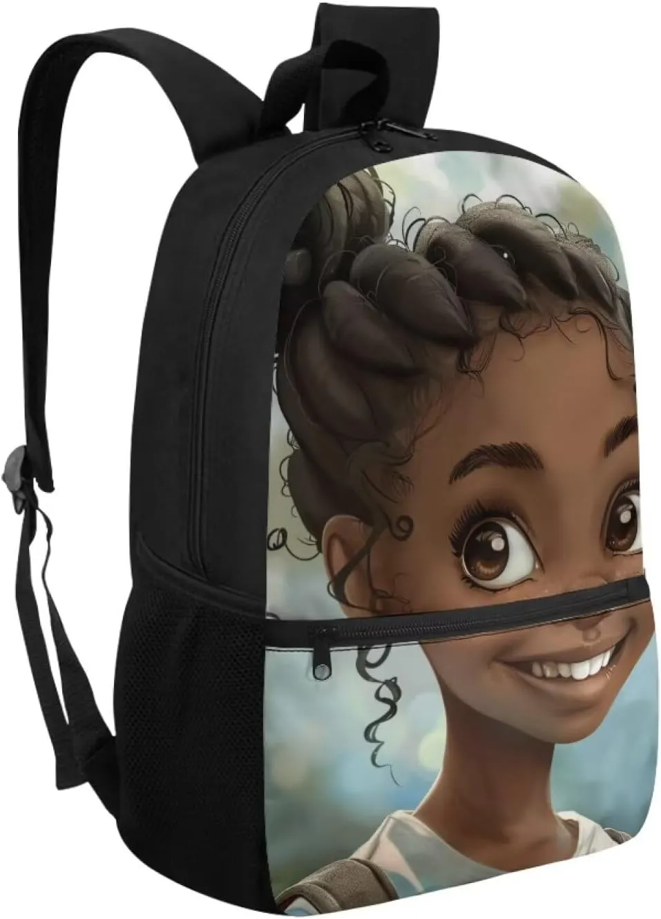 African Cute Girl Backpack for Girls 17 Inch School Book Bag Toddler Bag Multi-functional Large Capacity Travel Bag with Padded Straps Fits 3 to 16 Years Old Fashionable Backpack