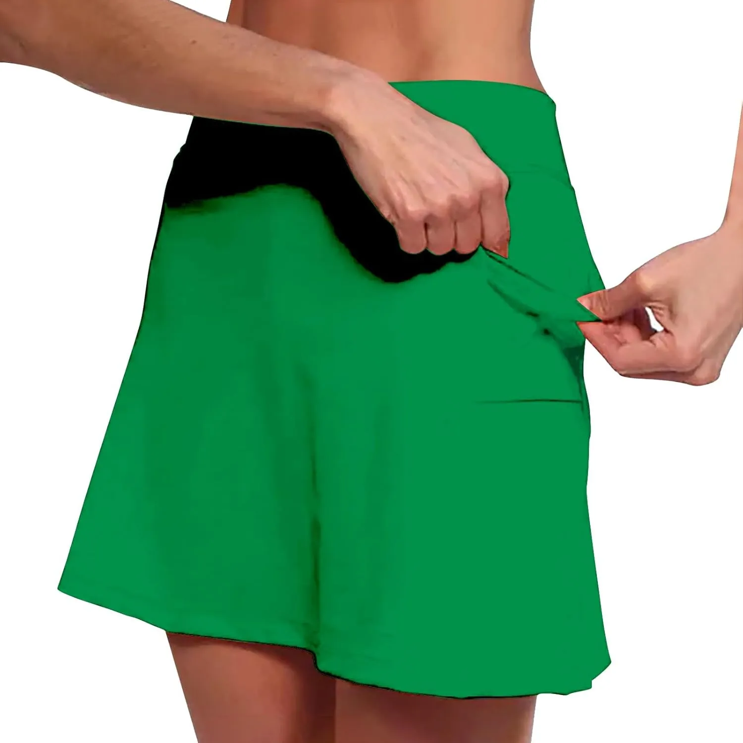 aihihe Golf Skirts for Women Tummy Control Pleated Padded Bike Shorts Women 5 inch Inseam Plus Size Pleated Skorts for Women