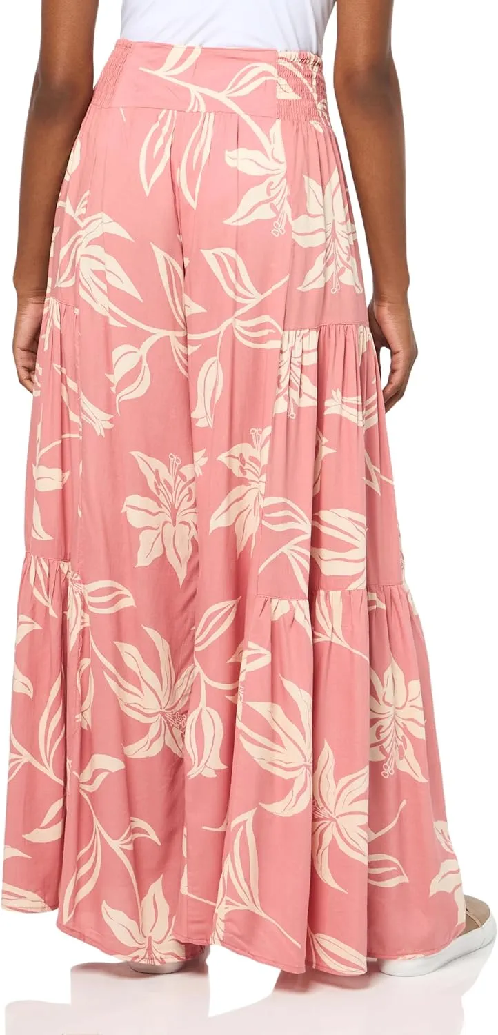 Angie Women's Tie Waist Tiered Wide Leg Pants