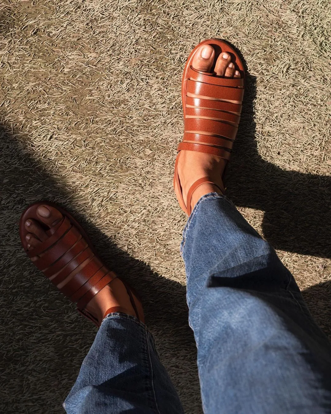 Ankle Strap Sandals Tan
