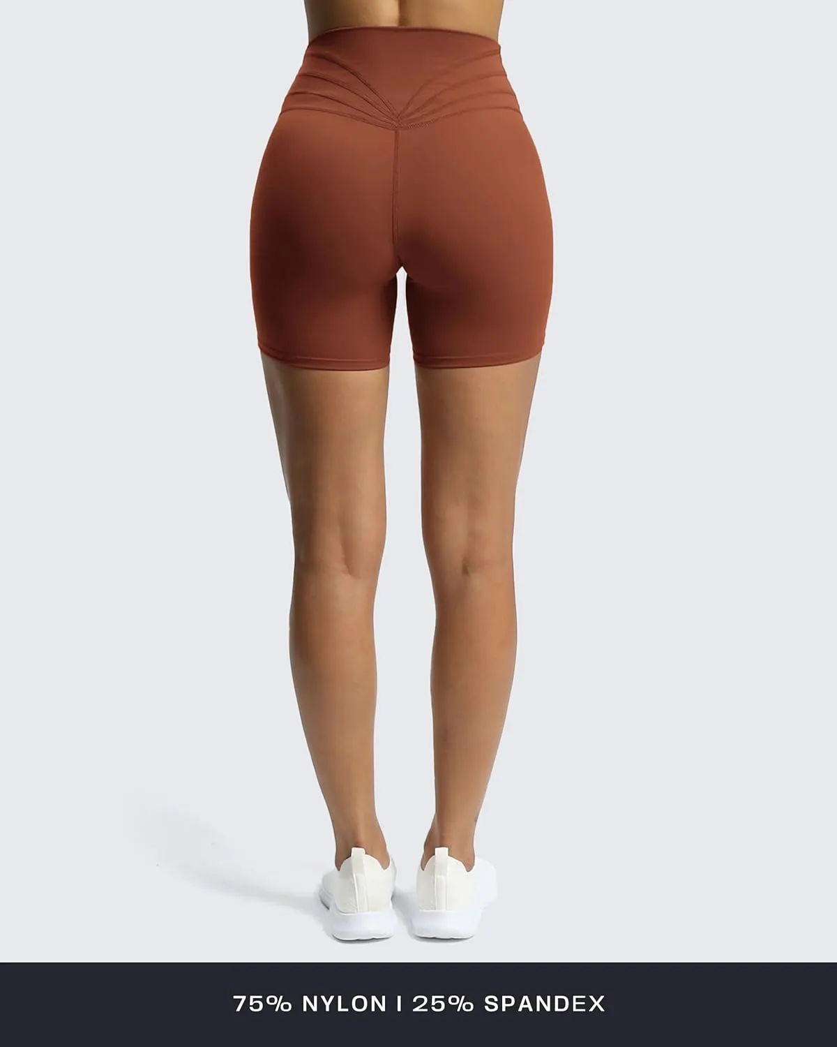 Aoxjox Trinity Workout Biker Shorts for Women Cross-Waist Crossover High Waisted Tummy Control Athletic Running Yoga Short 6"