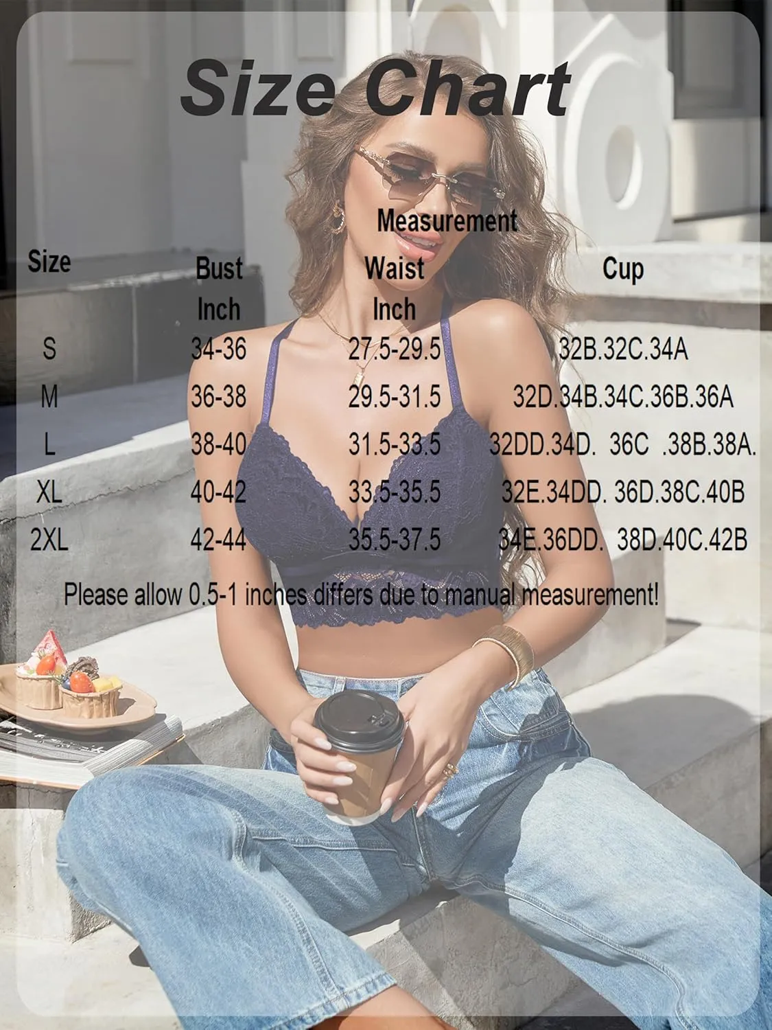 Avidlove Bralette for Women Wireless Lace Bra V Neck Racerback Cami Tank Y2k Camisoles Adjustable Crop Top