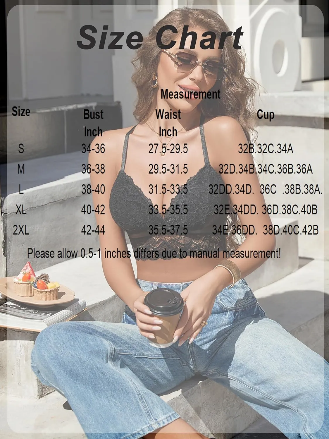 Avidlove Bralette for Women Wireless Lace Bra V Neck Racerback Cami Tank Y2k Camisoles Adjustable Crop Top