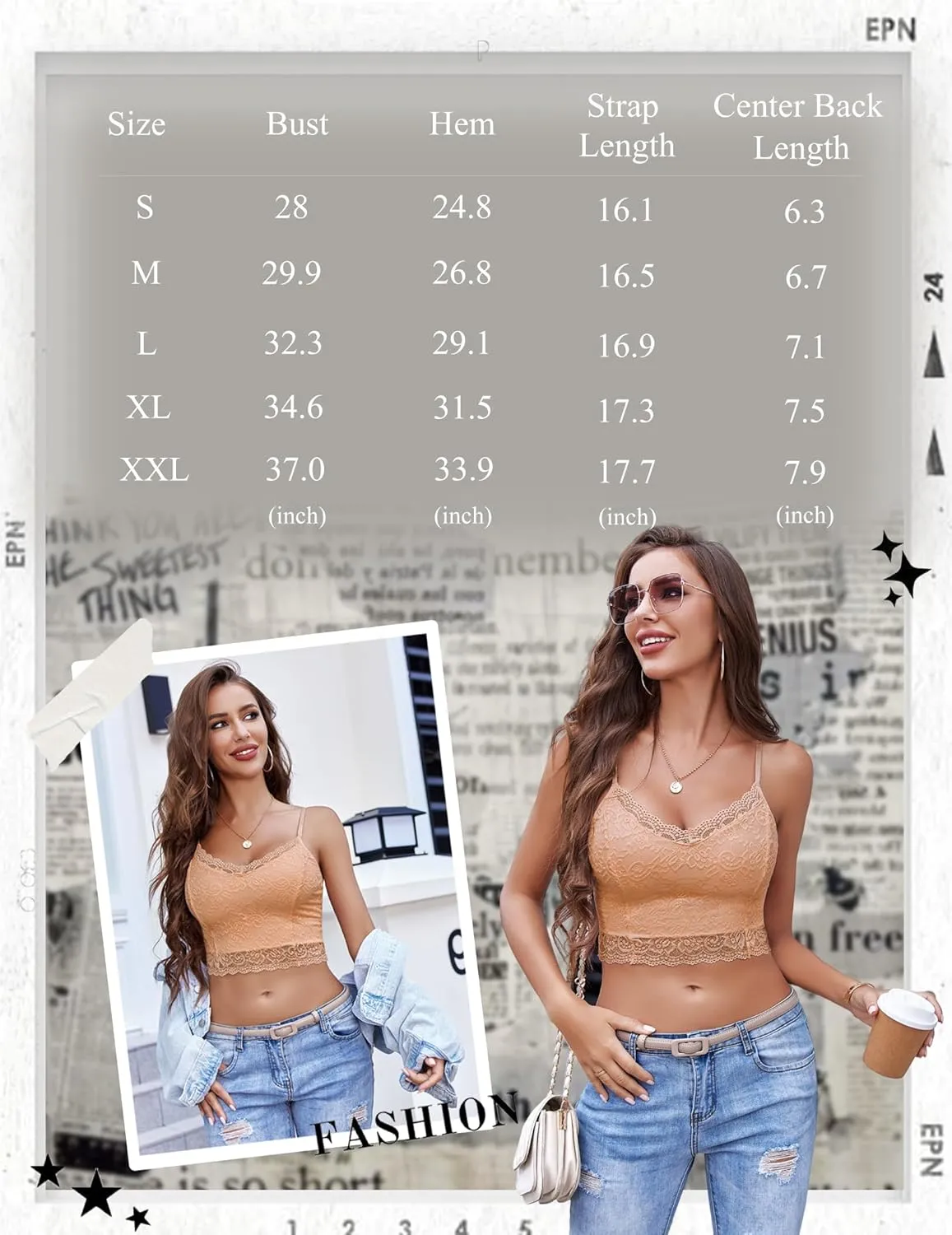 Avidlove Lace Bralette for Women Spaghetti Strap Tank Top V Neck Slim Basic Camisoles