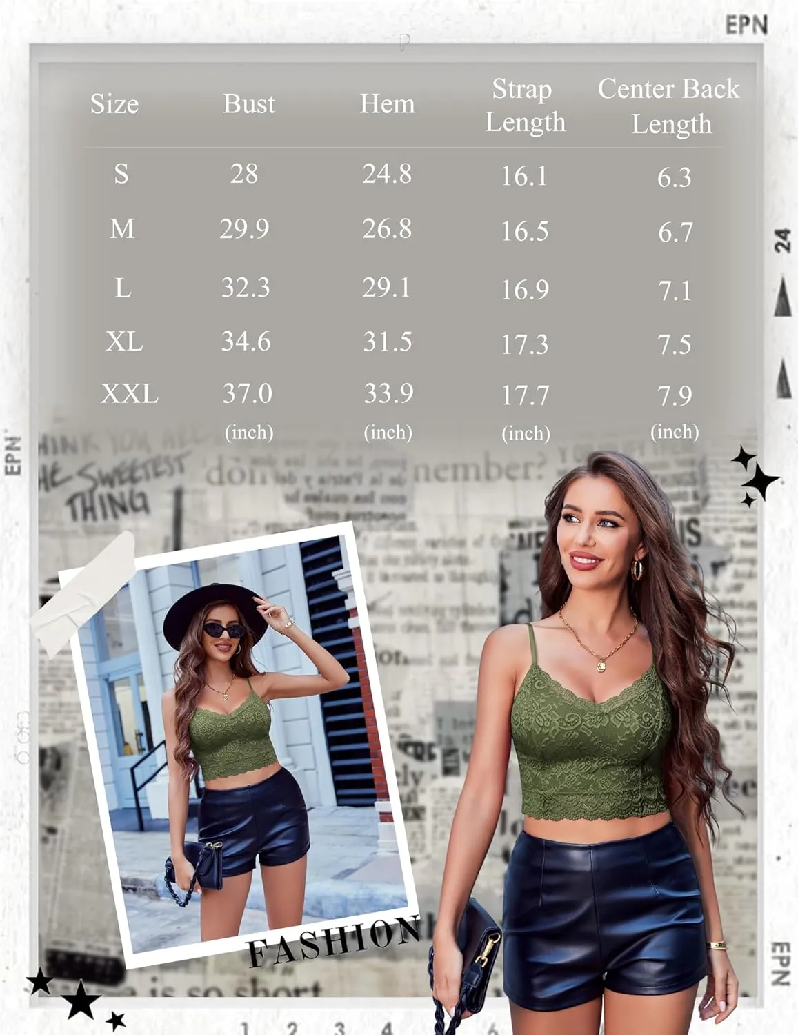 Avidlove Lace Bralette for Women Spaghetti Strap Tank Top V Neck Slim Basic Camisoles