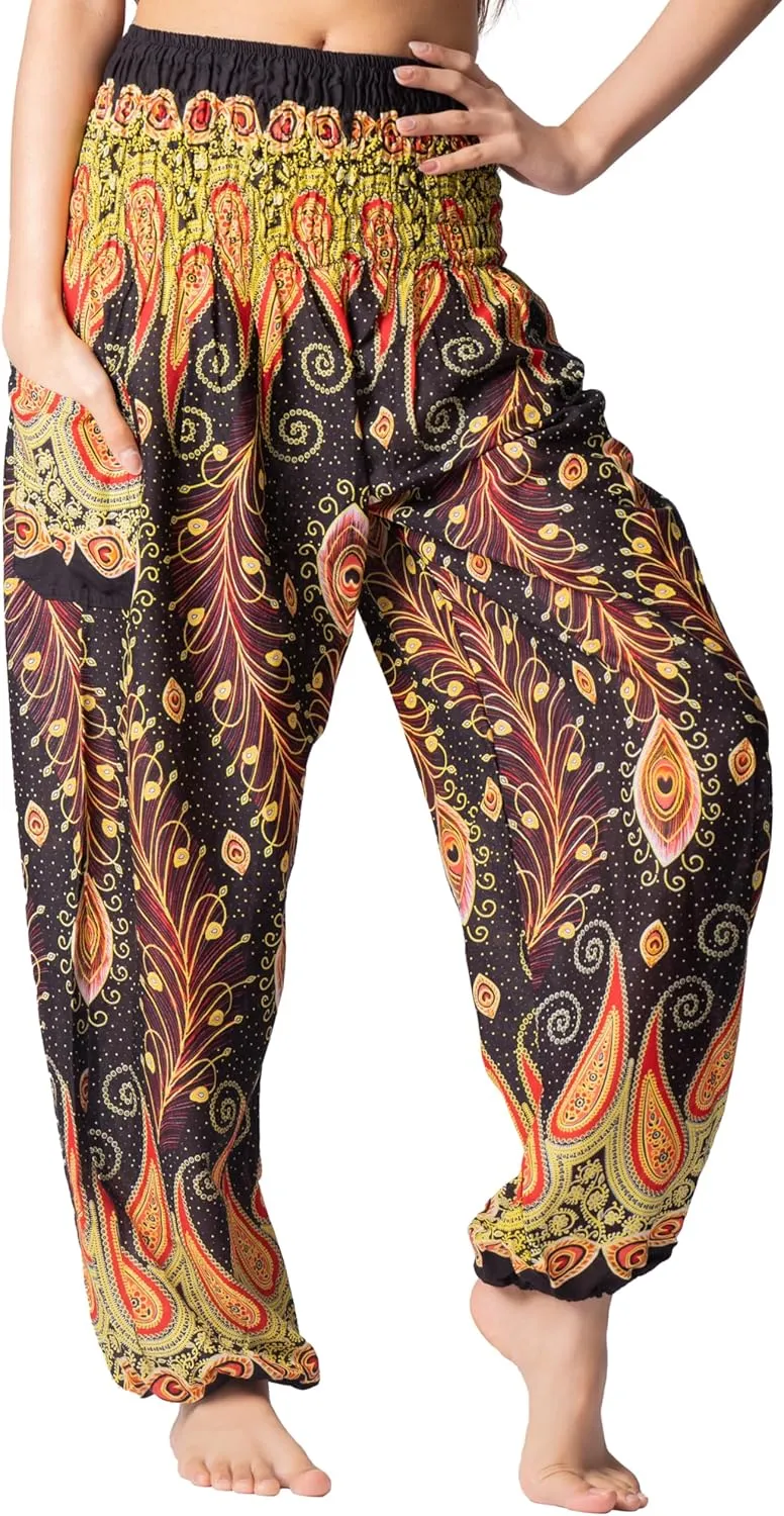 B BANGKOK PANTS Harem Pants Women Yoga Boho Clothes with Pockets
