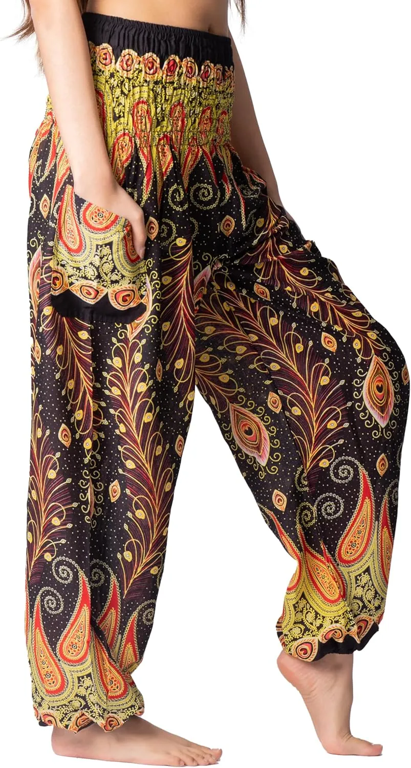 B BANGKOK PANTS Harem Pants Women Yoga Boho Clothes with Pockets