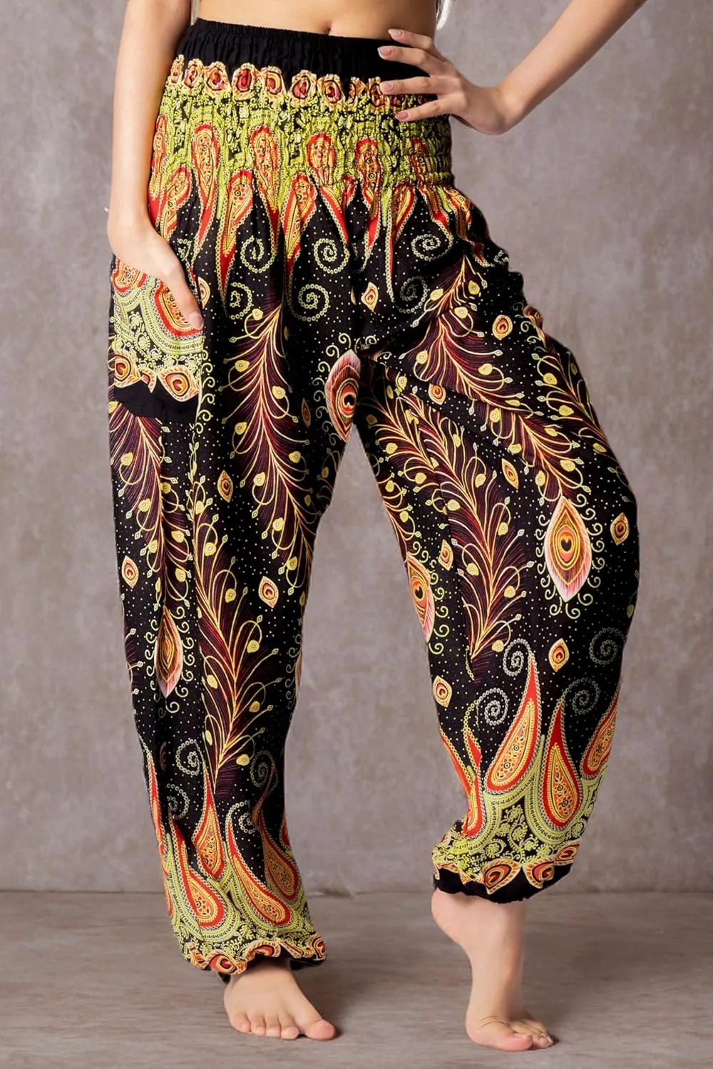 B BANGKOK PANTS Harem Pants Women Yoga Boho Clothes with Pockets