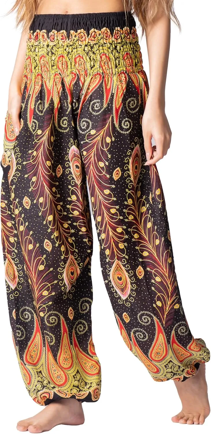 B BANGKOK PANTS Harem Pants Women Yoga Boho Clothes with Pockets