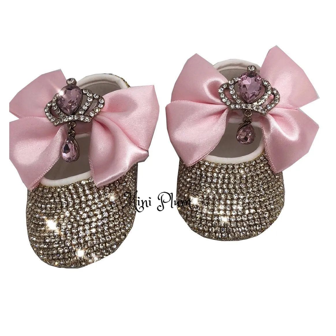 Baby Girl Pink Shoes with Diamante Charm
