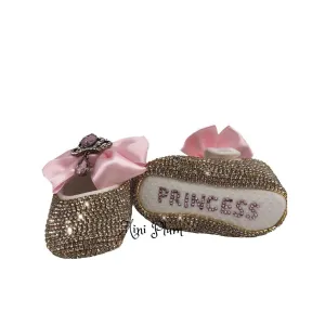 Baby Girl Pink Shoes with Diamante Charm