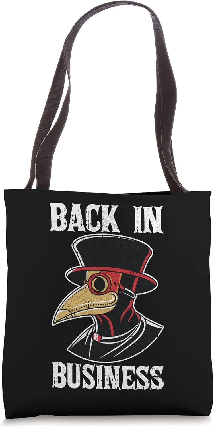 Back In Business Halloween Costume Medieval Plague Doctor Tote Bag