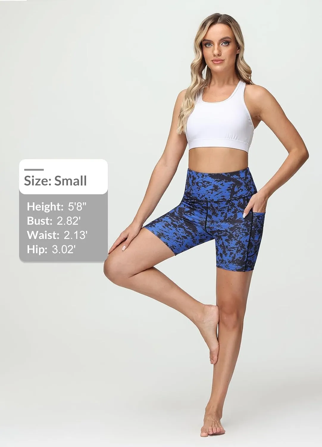baleaf Women's 6"/8" High Waisted Biker Shorts with Pockets for Gym Workout Yoga Running Athletic