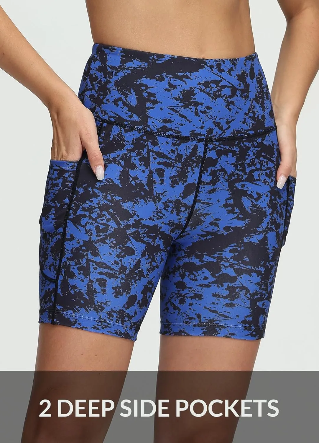 baleaf Women's 6"/8" High Waisted Biker Shorts with Pockets for Gym Workout Yoga Running Athletic