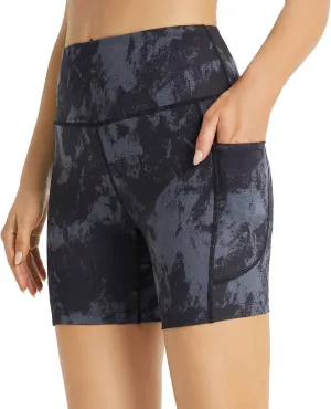 baleaf Women's 6"/8" High Waisted Biker Shorts with Pockets for Gym Workout Yoga Running Athletic