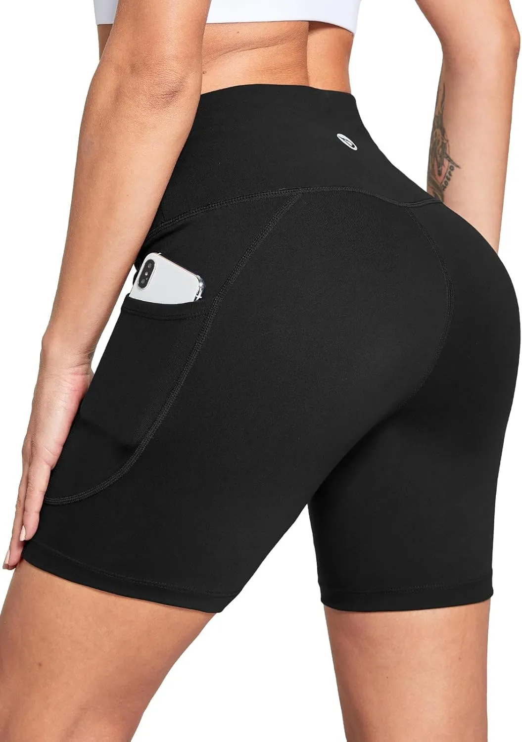 baleaf Women's 6"/8" High Waisted Biker Shorts with Pockets for Gym Workout Yoga Running Athletic