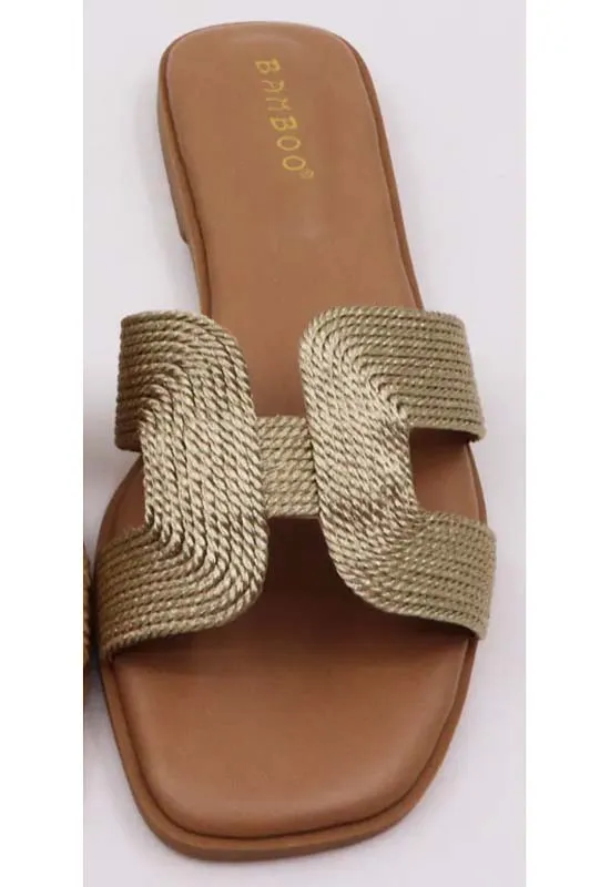 Bamboo - Idea-91 Gold Woven Sandle