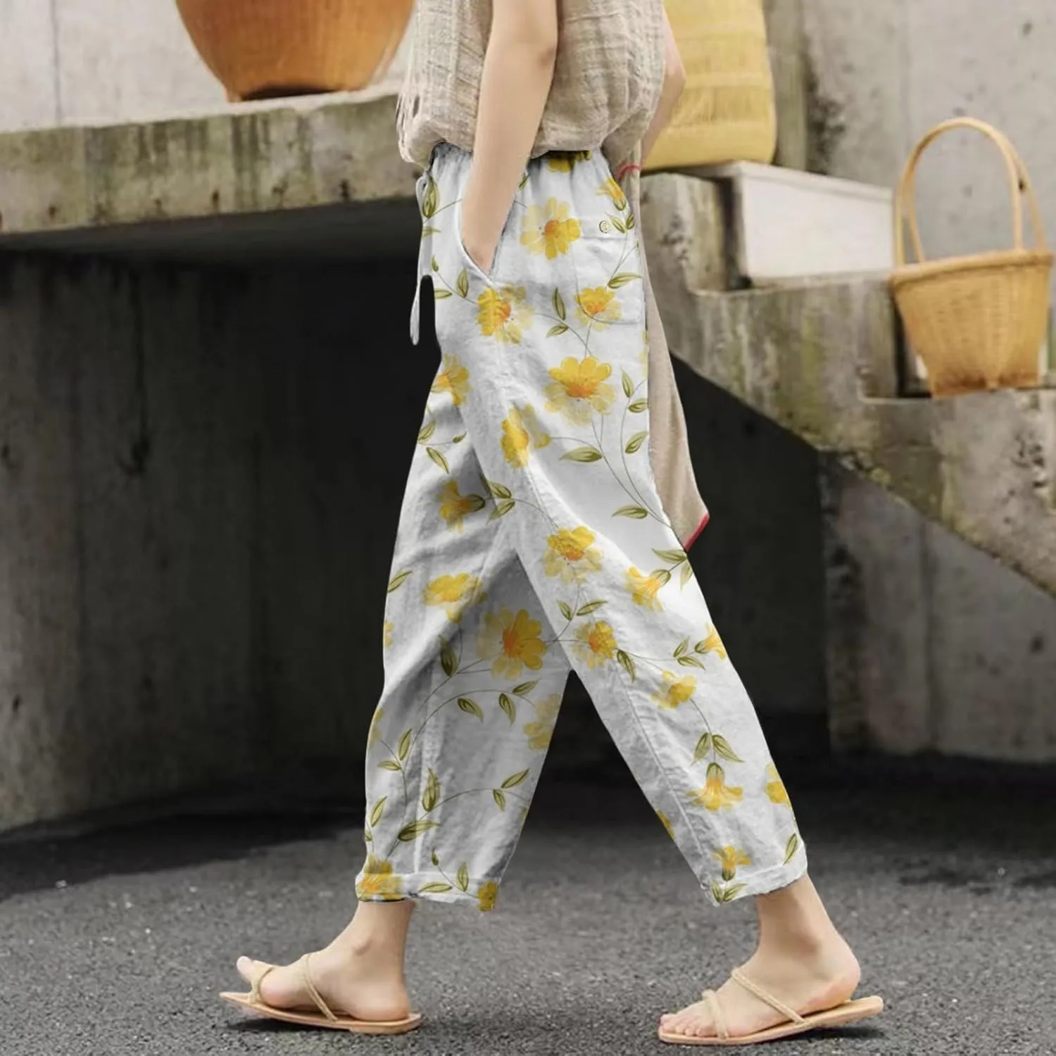 Beach Vacation and Summer Casual Drawstring Pants 2025 Beach Travel Vacation Outfits Leggings for Women Black