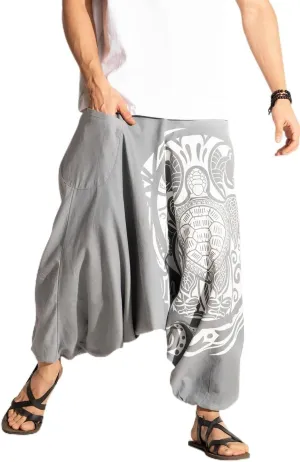 Boho Pants Elastic Ankle Harem for Men, Oversized Exercise Pajama Jogger Loose Boho Aladdin Pant