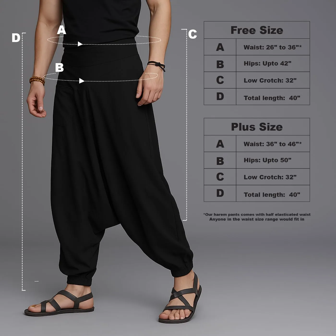 Boho Pants Elastic Ankle Harem for Men, Oversized Exercise Pajama Jogger Loose Boho Aladdin Pant