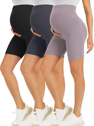 BONVIGOR Maternity Shorts Over The Belly-5" Biker Workout Yoga Active Athletic Pregnancy Short Pants Lounge Pajama