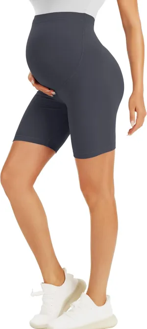 BONVIGOR Maternity Shorts Over The Belly-5" Biker Workout Yoga Active Athletic Pregnancy Short Pants Lounge Pajama