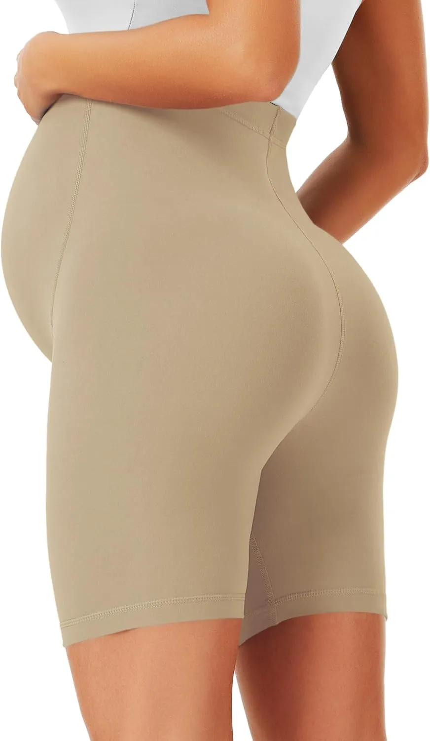 BONVIGOR Maternity Shorts Over The Belly-5" Biker Workout Yoga Active Athletic Pregnancy Short Pants Lounge Pajama