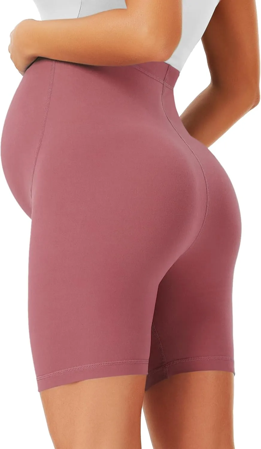 BONVIGOR Maternity Shorts Over The Belly-5" Biker Workout Yoga Active Athletic Pregnancy Short Pants Lounge Pajama