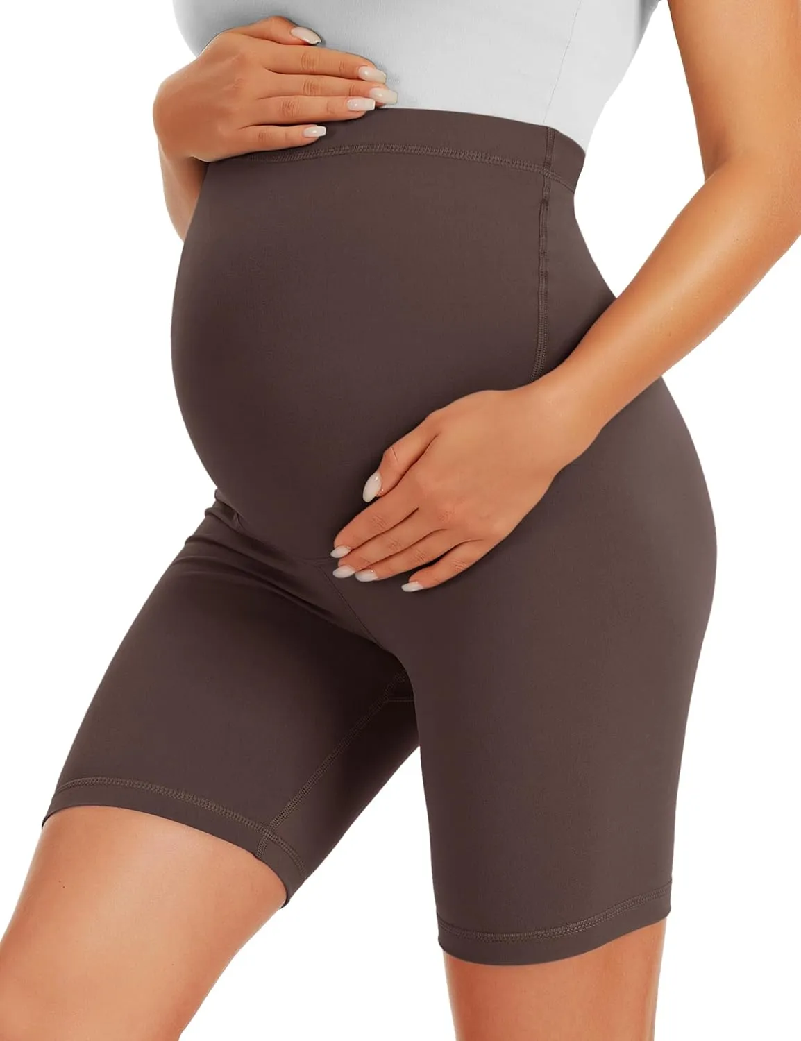 BONVIGOR Maternity Shorts Over The Belly Biker Workout Yoga Active Athletic Pregnancy Short Pants Lounge Pajama