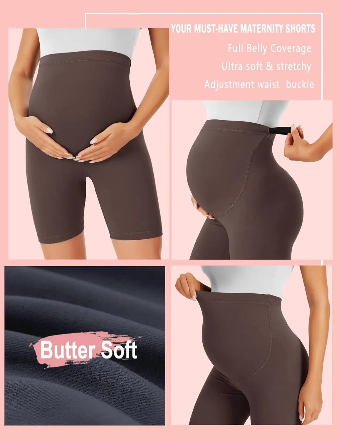 BONVIGOR Maternity Shorts Over The Belly Biker Workout Yoga Active Athletic Pregnancy Short Pants Lounge Pajama