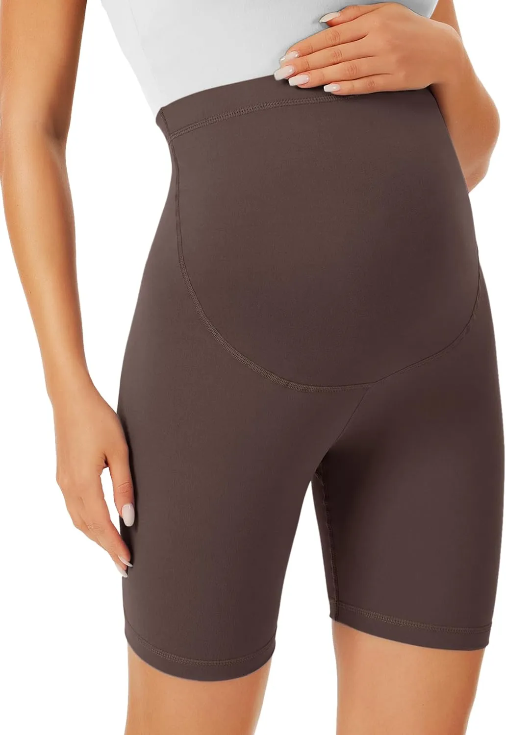 BONVIGOR Maternity Shorts Over The Belly Biker Workout Yoga Active Athletic Pregnancy Short Pants Lounge Pajama