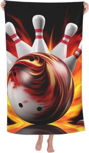 Bowling Ball Beach Towel 52 x 32 in Vacation Essentials Quick Dry Sand Free Pool Swim Towel Super Absorbent Bath Towels Oversized Gym Towels Travel Blanket Gift