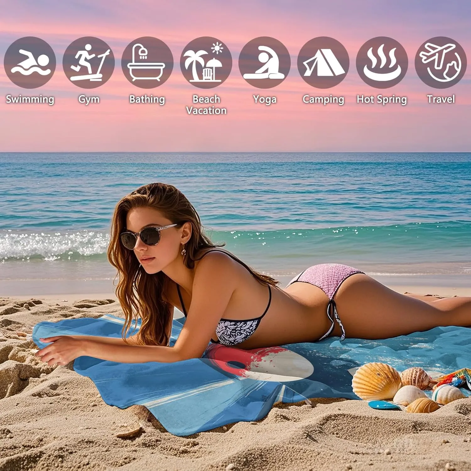 Bowling Balls Beach Towel 32 x 71 Inch - Sports Games Quick Drying Absorbent Beach Towels - Large Sand Free Lightweight Adults Towels for Travel Swimming Camping