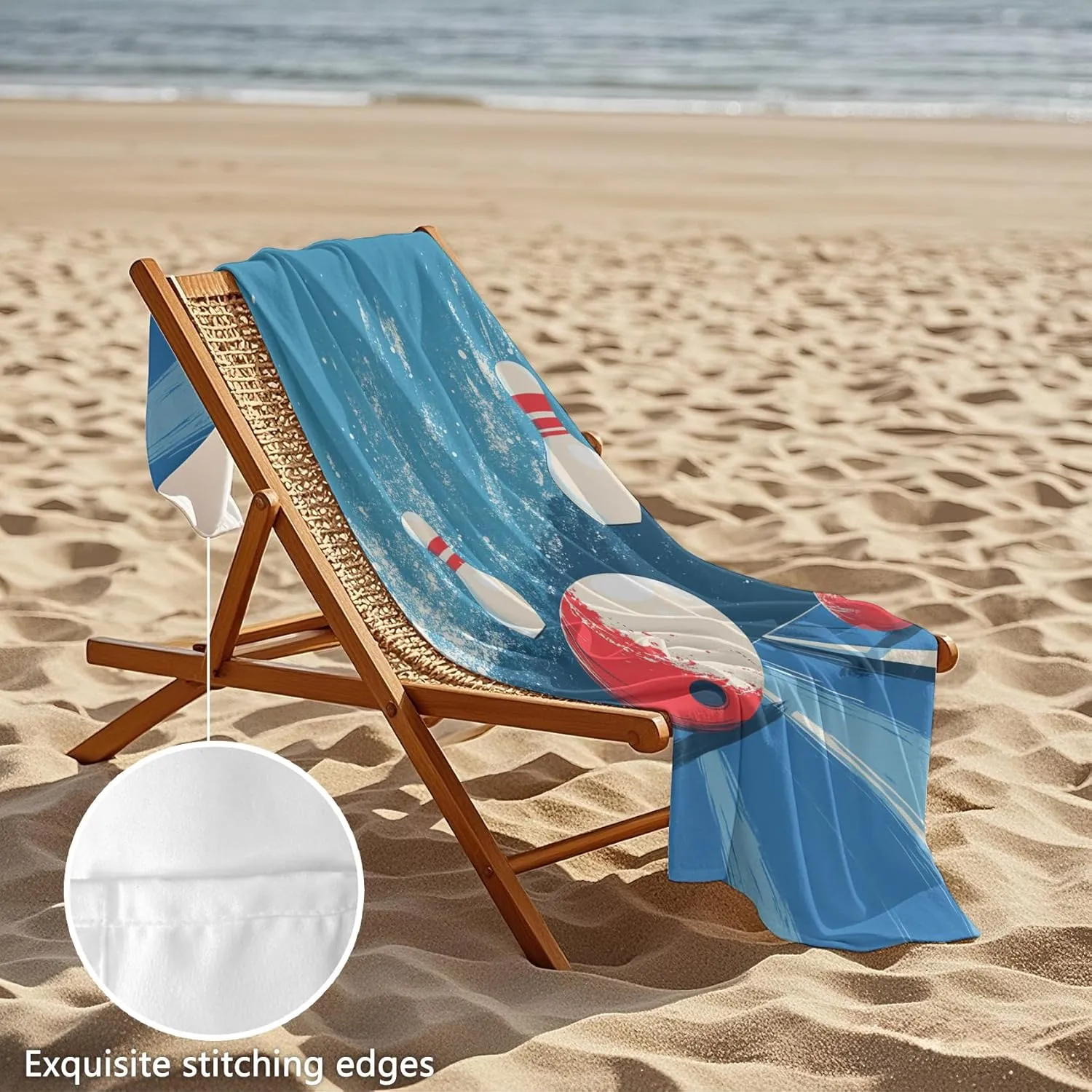 Bowling Balls Beach Towel 32 x 71 Inch - Sports Games Quick Drying Absorbent Beach Towels - Large Sand Free Lightweight Adults Towels for Travel Swimming Camping