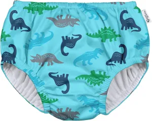 Boys' Reusable Pull-up Swim Diaper, Aqua Simple Dino, 3T