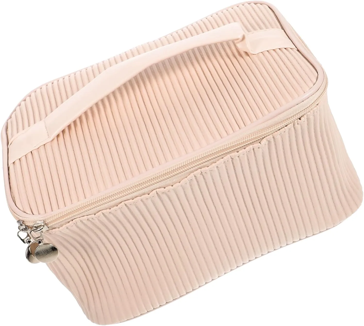Capacity Leather Makeup Bag Stylish Travel Toiletry Organizer for Women Versatile Design with Zippered Pockets for Cosmetics and Toiletries The Go