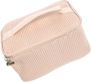 Capacity Leather Makeup Bag Stylish Travel Toiletry Organizer for Women Versatile Design with Zippered Pockets for Cosmetics and Toiletries The Go
