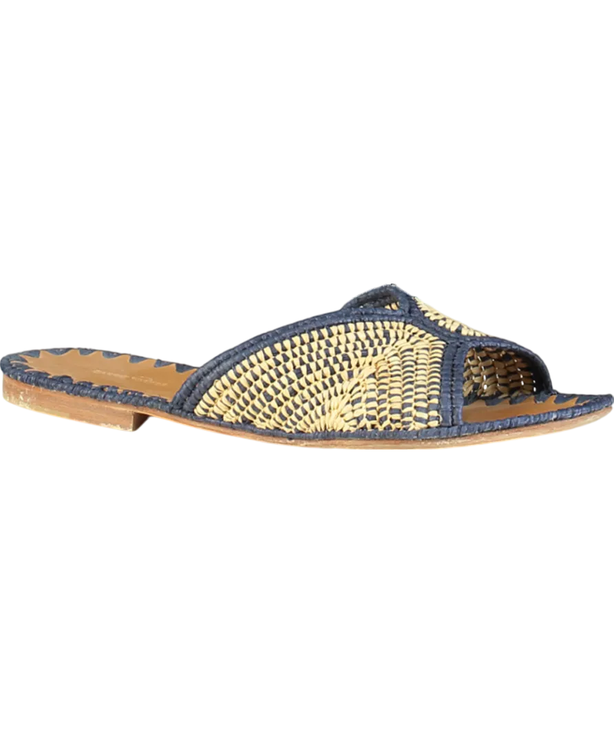 Carrie Forbes Blue Salon Woven Slide Sandals UK 8 EU 41 