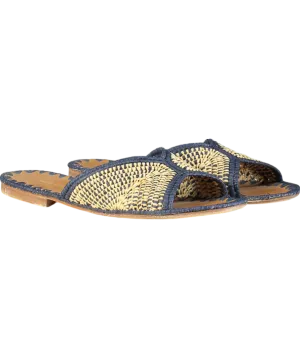 Carrie Forbes Blue Salon Woven Slide Sandals UK 8 EU 41 