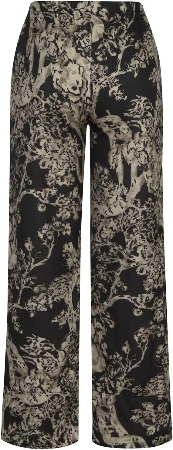 Ceboyel Women Bohemian Linen Harem Pants High Waist Flowy Vintage Trousers Boho Baggy Pants Summer Casual Outfits 2023