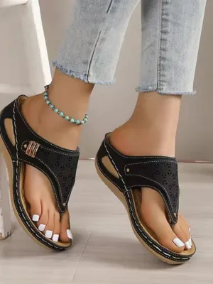 Chic Detailed Thong Style Sandals