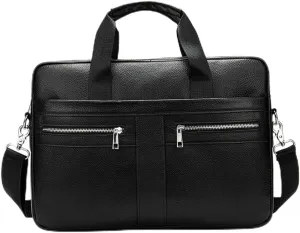 CSCDD Men's Leather Briefcase Business Men's Bag Cowhide Top Layer Hand-held Men's Shoulder Crossbody Bag(D)