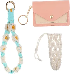 Cute Keychains for Girls Keychain Wristlet Wallet Wristlet for Women Weaving Technique
