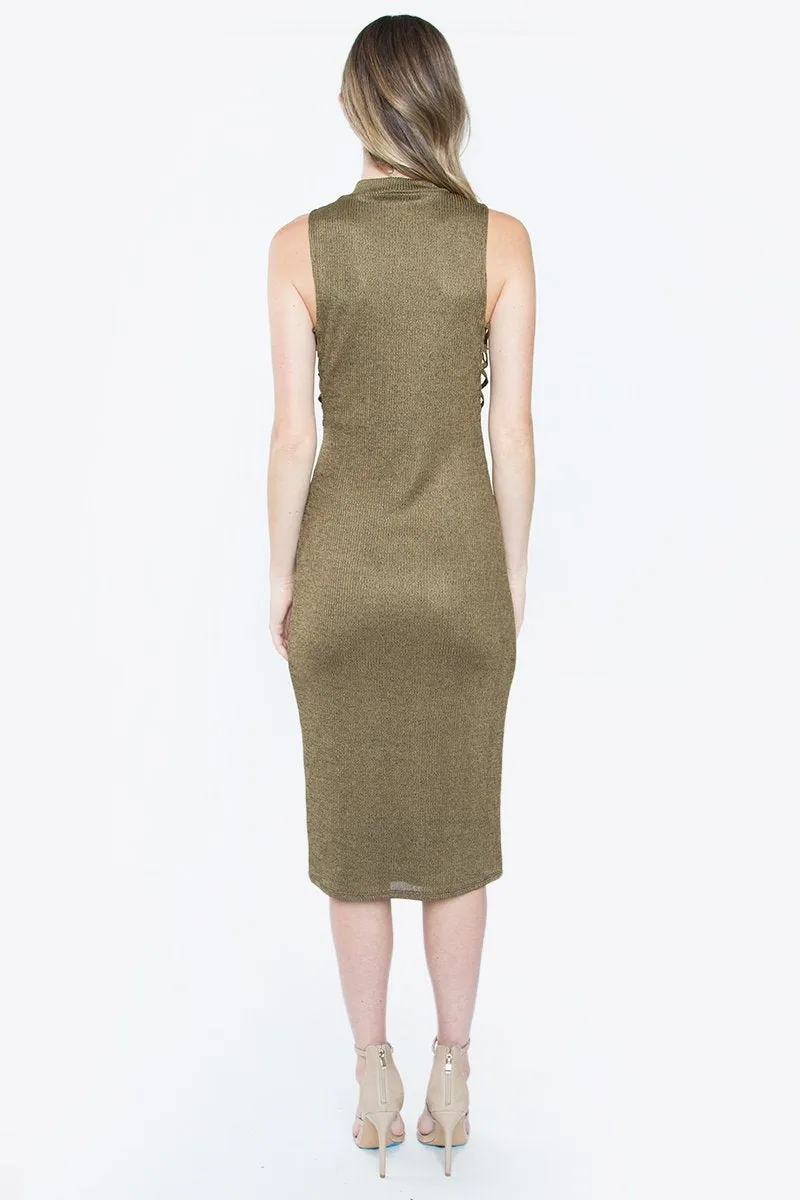 Dana Lace-Up Knit Dress