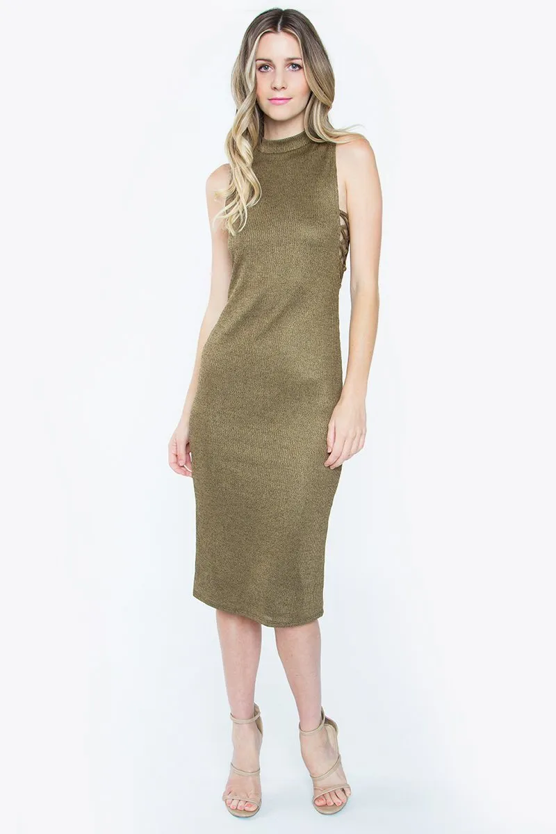 Dana Lace-Up Knit Dress