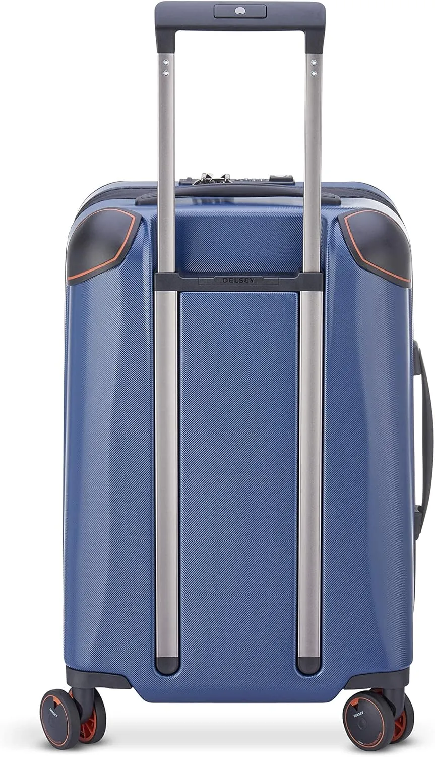 DELSEY PARIS Cactus Hardside Luggage with Spinner Wheels, Navy, Carry-On 19 Inch