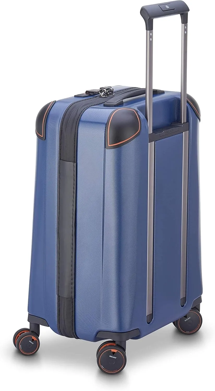 DELSEY PARIS Cactus Hardside Luggage with Spinner Wheels, Navy, Carry-On 19 Inch