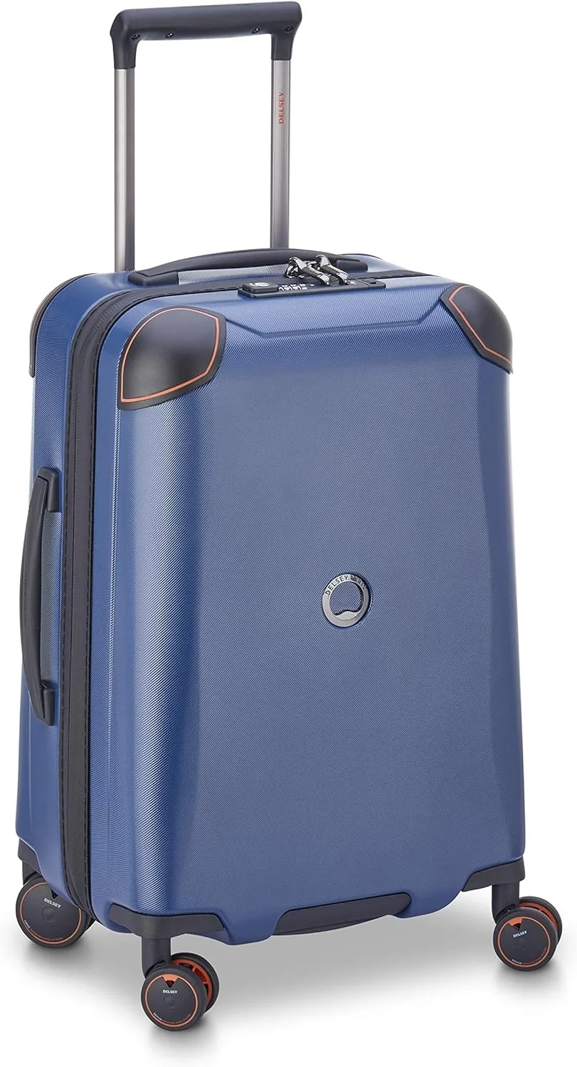 DELSEY PARIS Cactus Hardside Luggage with Spinner Wheels, Navy, Carry-On 19 Inch